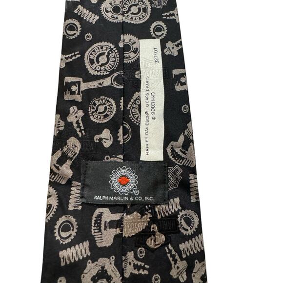 Ralph Marlin Harley Davidson 2003 Gears & Parts Motorcycle Vintage Necktie - Picture 4 of 6